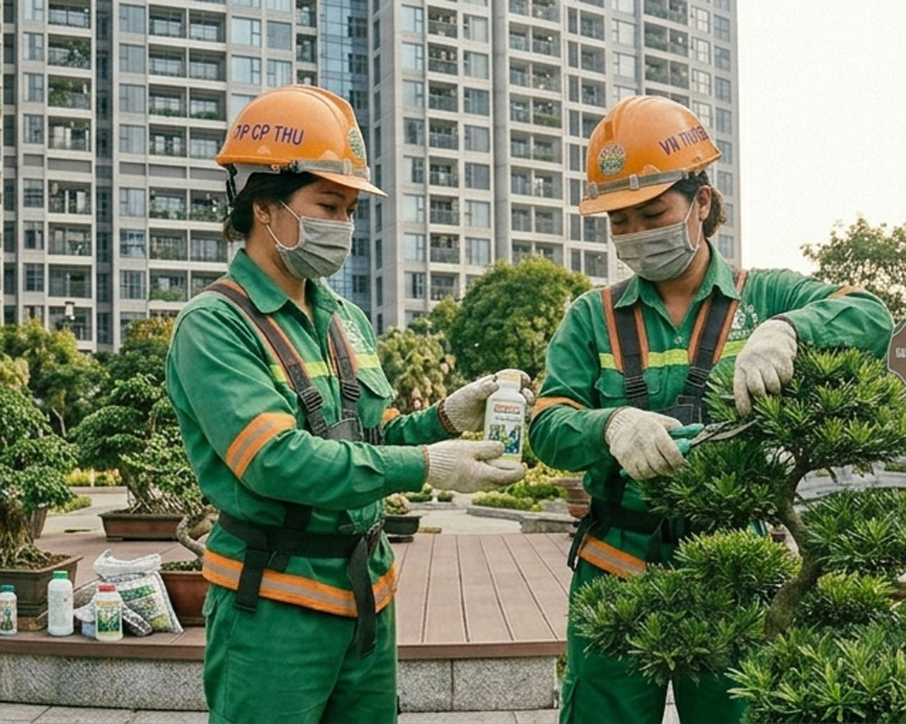 Tỉa cây tại công viên