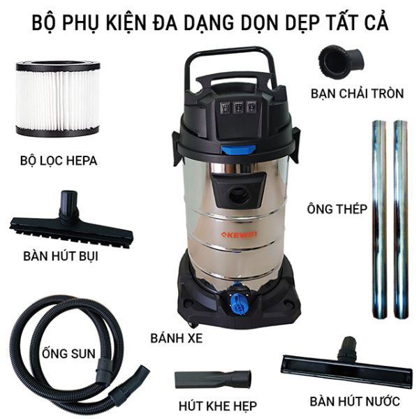 Máy hút bụi nước công nghiệp Kewin KN803S