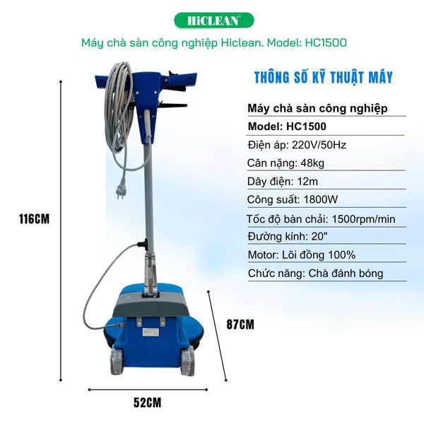 Máy đánh bóng sàn HiClean HC 1500