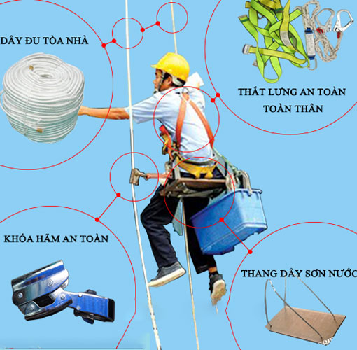 Bộ dụng cụ đu dây lau kính
